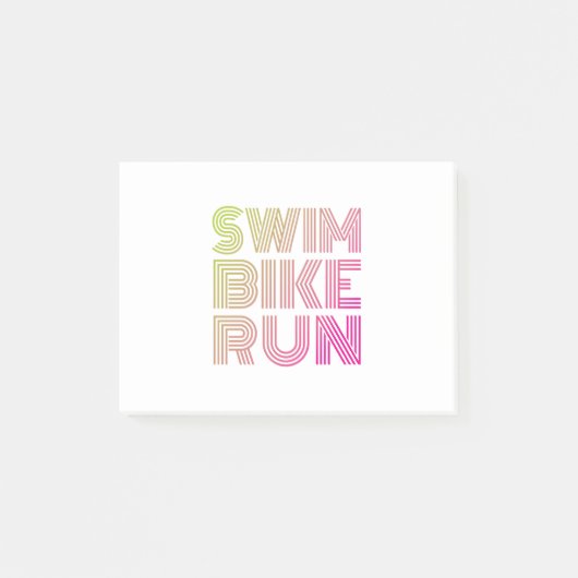 Triatlon zwemmen fietsen lopen post-it® notes (Voorkant)