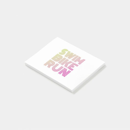 Triatlon zwemmen fietsen lopen post-it® notes (Schuin)