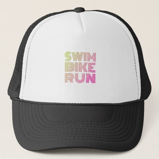 Triatlon zwemmen fietsen lopen trucker pet (Voorkant)
