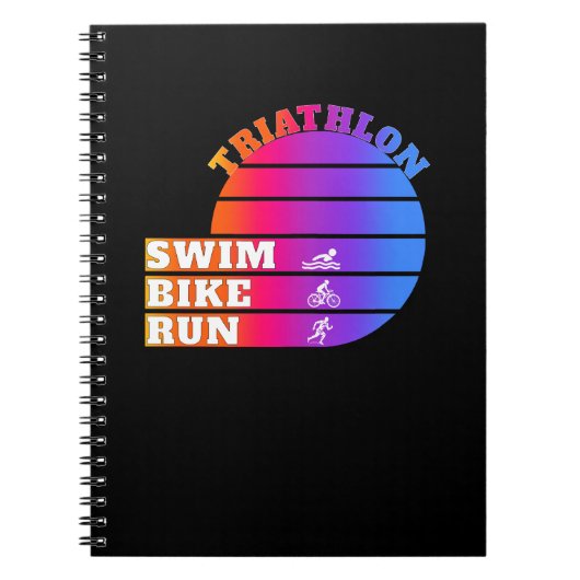 Triatlon Zwemmen, fietsen, rennen Notitieboek (Voorkant)