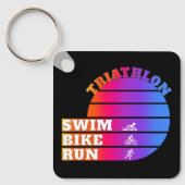 Triatlon Zwemmen, fietsen, rennen Sleutelhanger (Voorkant)
