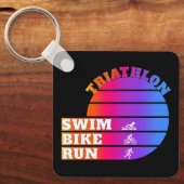 Triatlon Zwemmen, fietsen, rennen Sleutelhanger (Voorkant)
