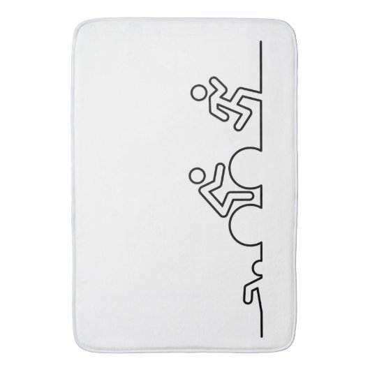 Triatlon. Zwemmen, wielrennen en hardlopen. Badmat (Voorkant Verticaal)