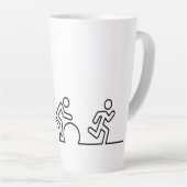 Triatlon. Zwemmen, wielrennen en hardlopen. Latte Mok (Rechterhoek)