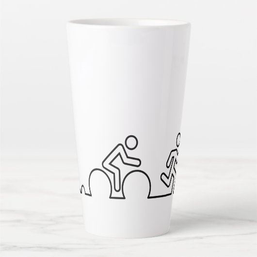 Triatlon. Zwemmen, wielrennen en hardlopen. Latte Mok (Voorkant)