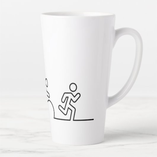 Triatlon. Zwemmen, wielrennen en hardlopen. Latte Mok (Rechts)