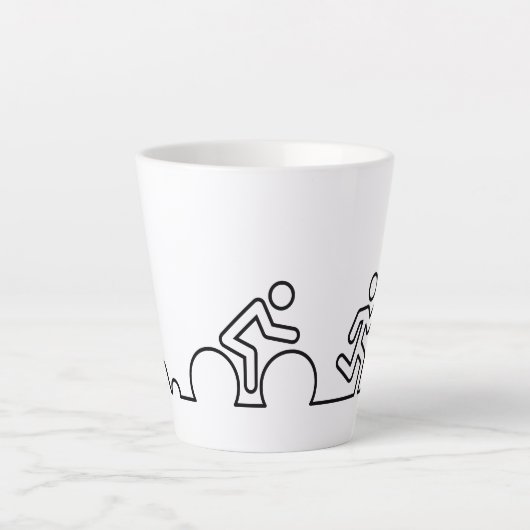 Triatlon. Zwemmen, wielrennen en hardlopen. Latte Mok (Voorkant)