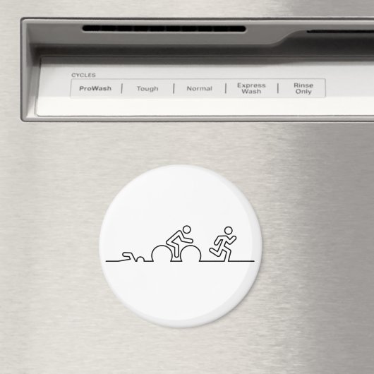 Triatlon. Zwemmen, wielrennen en hardlopen. Magneet (Insitu (Vaatwasser))