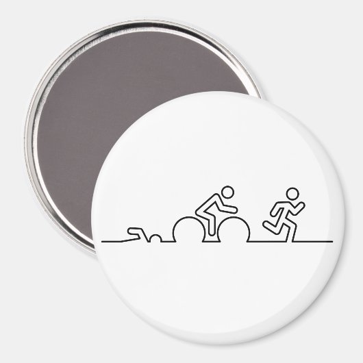 Triatlon. Zwemmen, wielrennen en hardlopen. Magneet (Voorkant / Achterkant)