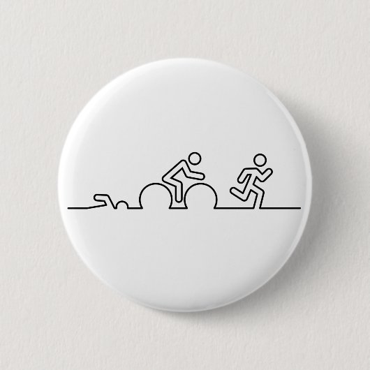Triatlon. Zwemmen, wielrennen en hardlopen. Ronde Button 5,7 Cm (Voorkant)