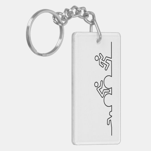 Triatlon. Zwemmen, wielrennen en hardlopen. Sleutelhanger (Voorkant Links)