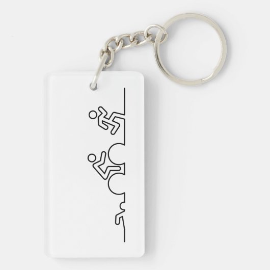 Triatlon. Zwemmen, wielrennen en hardlopen. Sleutelhanger (achterkant)