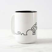 Triatlon. Zwemmen, wielrennen en hardlopen. Tweekleurige Koffiemok (Voorkant links)