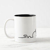 Triatlon. Zwemmen, wielrennen en hardlopen. Tweekleurige Koffiemok (Links)