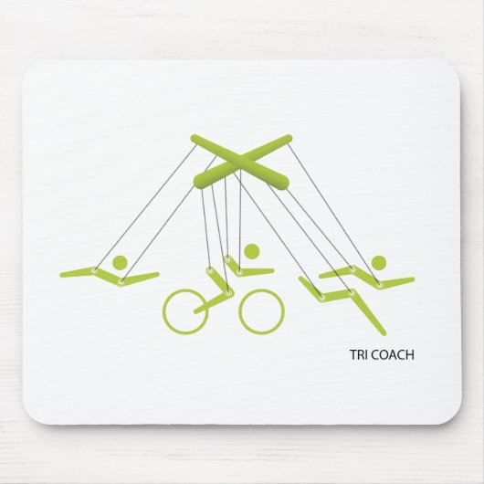 Triatloncoach, triatlon trainer muismat (Voorkant)