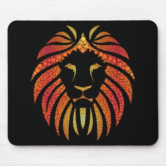 Tribaal Abstract Oranje Lion Face Muismat (Voorkant)