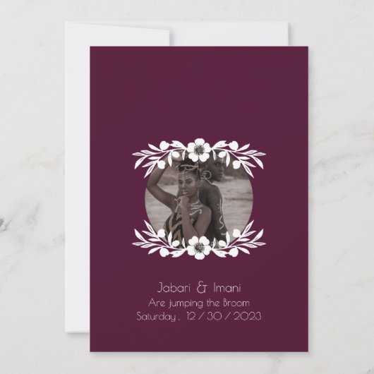 Tribaal-Afrikaans Bourgogne Wijnhuwelijk Save The Date (Achterkant)