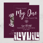 Tribaal-Afrikaans Bourgogne Wijnhuwelijk Save The Date (Voorkant / Achterkant)