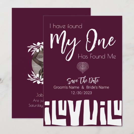 Tribaal-Afrikaans Bourgogne Wijnhuwelijk Save The Date (Voorkant / Achterkant)