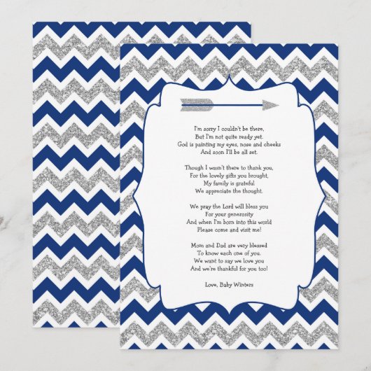 Tribaal Baby shower bedankt je notities met gedich (Voorkant / Achterkant)