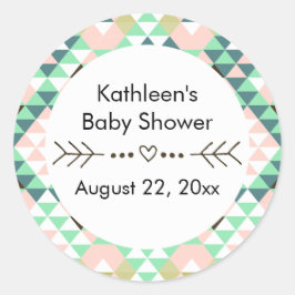 Tribaal Baby shower Geslacht onthullen gunst Ronde Sticker