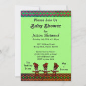 Tribaal Baby shower Groene Abstracte vruchtbaarhei Kaart (Voorkant)