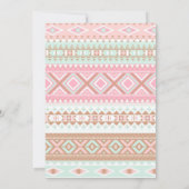 Tribaal baby shower meisje nodigt roze goud uit bl kaart (Achterkant)