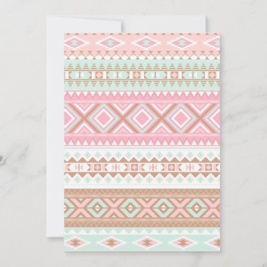 Tribaal baby shower meisje nodigt roze goud uit bl kaart (Achterkant)