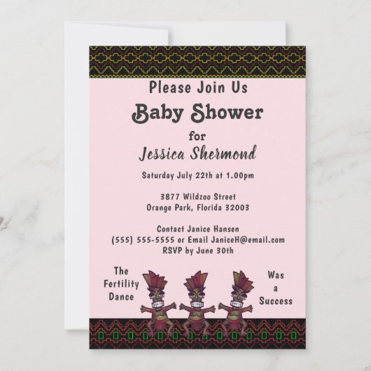 Tribaal Baby shower Neon Abstracte vruchtbaarheids Kaart (Voorkant)