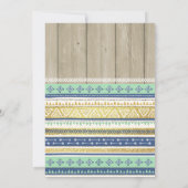 Tribaal Baby shower Rustisch Baby shower Blue Gold Kaart (Achterkant)