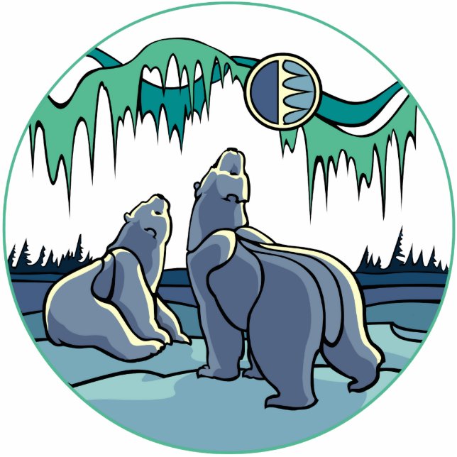 Tribaal Beer Art Ornament Beer Keepomwille & Gifte Fotobeeldje Ornament (Voorkant)