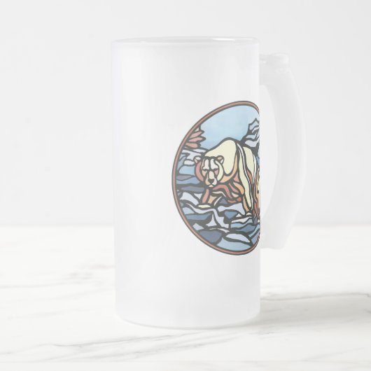 Tribaal Beer Kunst Beer Mok Eerste Naties Beer Gla (Voorkant rechts)