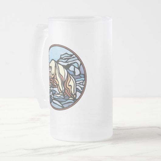 Tribaal Beer Kunst Beer Mok Eerste Naties Beer Gla (Voorkant links)