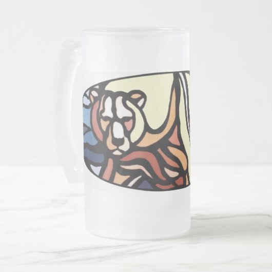 Tribaal Beer Kunst Beer Mok Eerste Naties Beer Gla (Voorkant links)