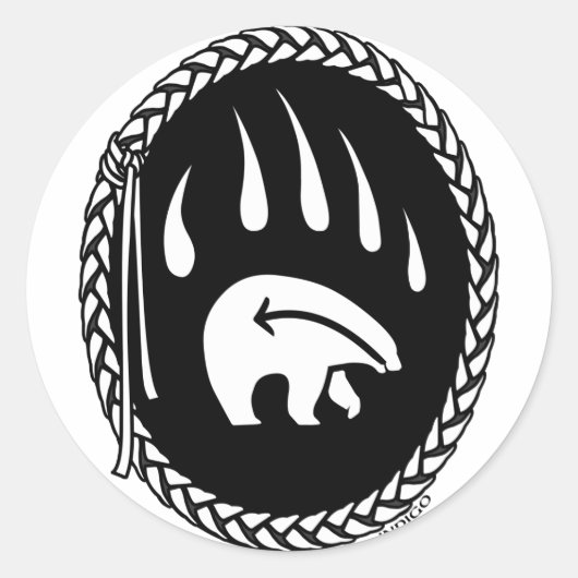 Tribaal Beer Kunsttekenaars eerste-natiestukken Be Ronde Sticker (Voorkant)