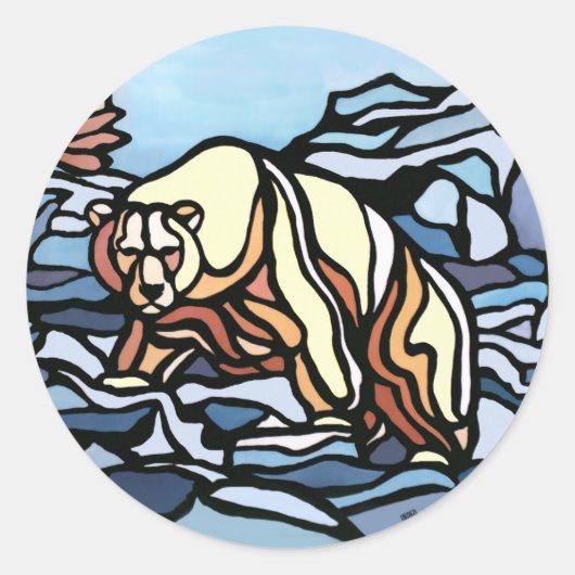 Tribaal Beer Kunsttekenaars eerste-natiestukken Be Ronde Sticker (Voorkant)