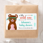 Tribaal Beer | Wild One Baby shower dank u Etiket (Insitu)