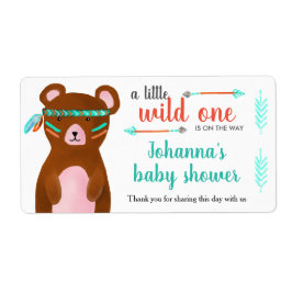 Tribaal Beer | Wild One Baby shower dank u Etiket