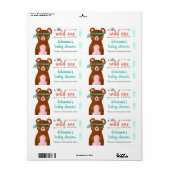 Tribaal Beer | Wild One Baby shower dank u Etiket (Full Sheet)