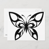 Tribaal-Butterfly-Silhouette Briefkaart (Voorkant / Achterkant)