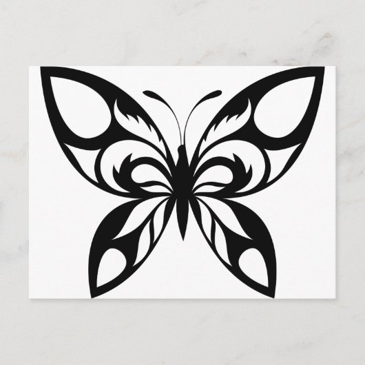 Tribaal-Butterfly-Silhouette Briefkaart (Voorkant)