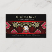 Tribaal Decor Red+Black met Logo Visitekaartje (Achterkant)