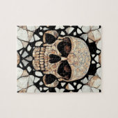 Tribaal decoratief Ornament | Mayan Skull Art Legpuzzel (Horizontaal)