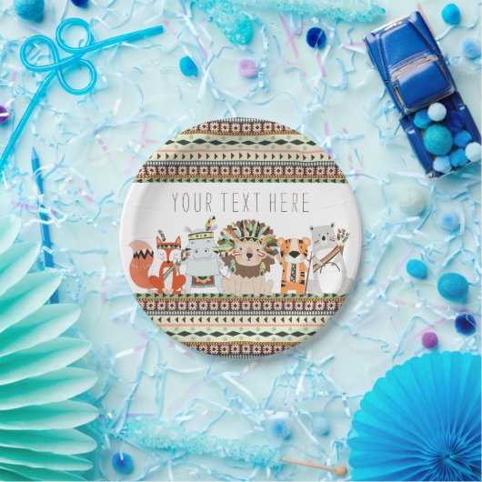 Tribaal dierlijk Baby shower Papieren Bordje (Feest)