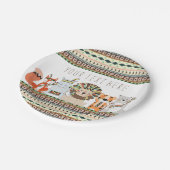 Tribaal dierlijk Baby shower Papieren Bordje (Gekanteld)