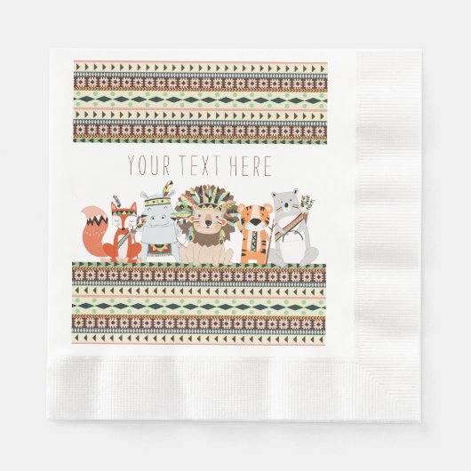 Tribaal dierlijk Baby shower Servet (Voorkant)