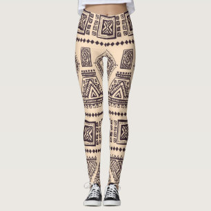 Tribaal, etnisch, bedrijfspatroon leggings