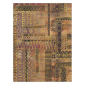 Tribaal Etnisch Boho Patroongoud en bruin Tafelkleed (Voorkant)