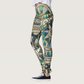 Tribaal etnisch patroongoud op Abalone en Pearl Leggings (Links)
