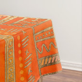 Tribaal Etnisch patroongoud op helder sinaasappel Tafelkleed (Voorbeeld)